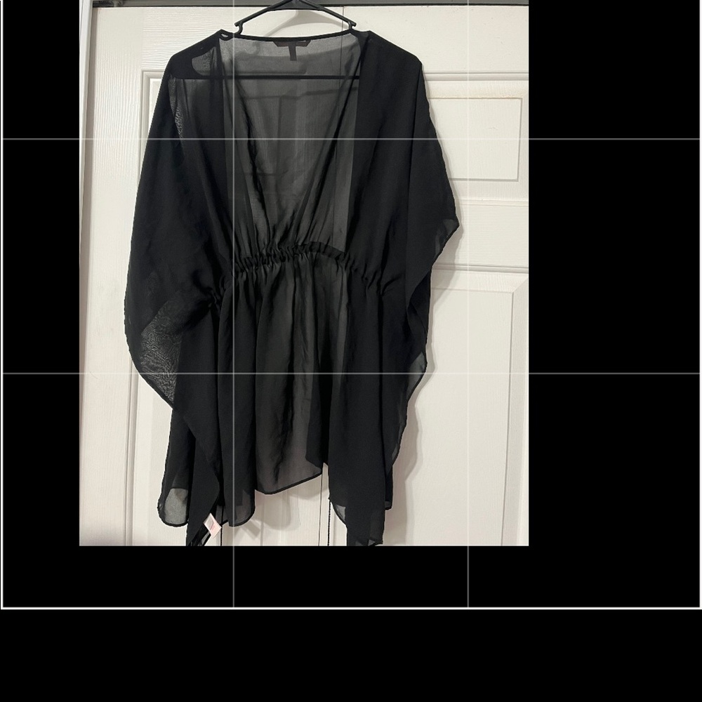 Victoria’s Secret Black Silk Kimono Cover Up